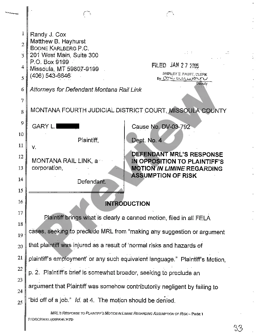 Preview A04 Reply Brief in Support of Defendant's Second Motion in Limine