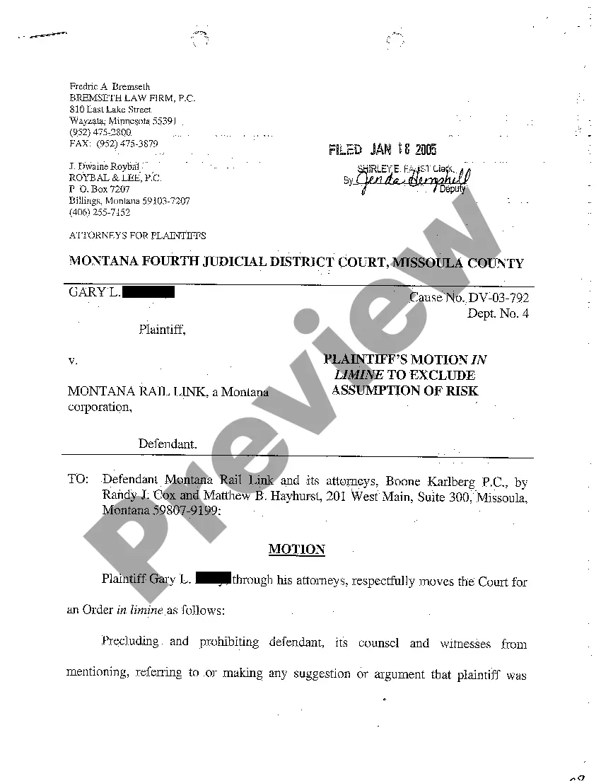 Preview A04 Reply Brief in Support of Defendant's Second Motion in Limine