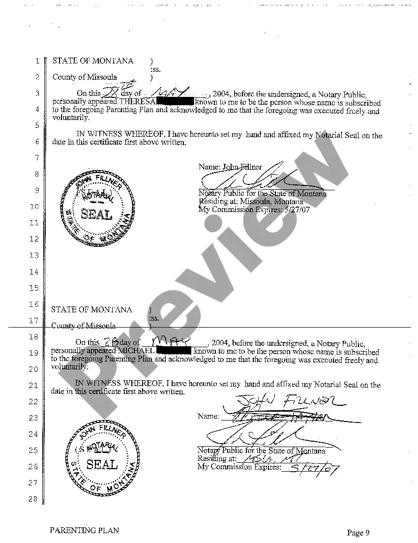 Preview A02 Stipulated Final Parenting Plan