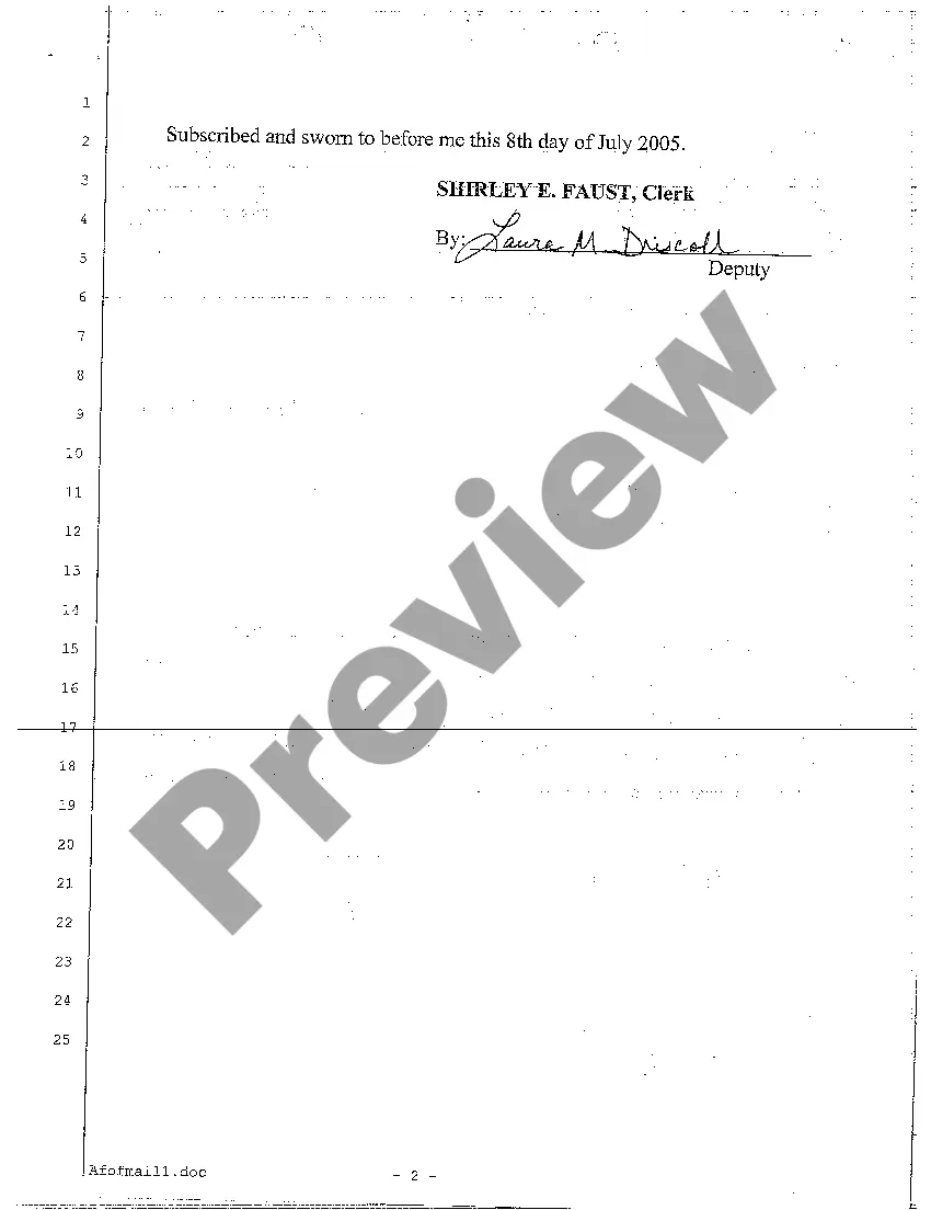 Preview A05 Affidavit of Mailing