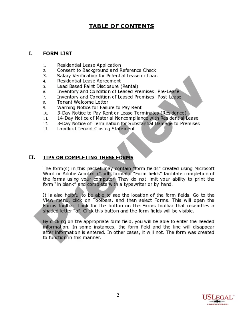 Preview Montana Residential Landlord Tenant Rental Lease Forms and Agreements Package