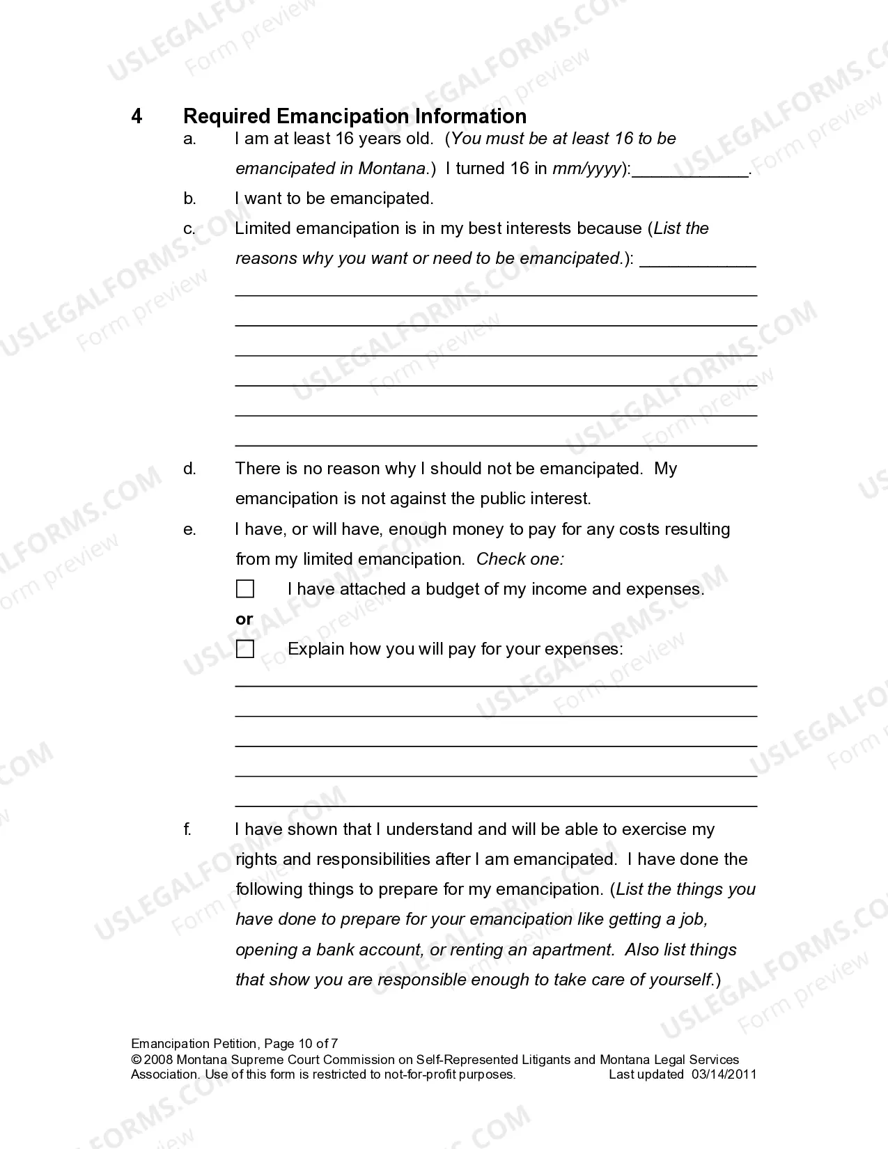 Preview Petition - Emancipation