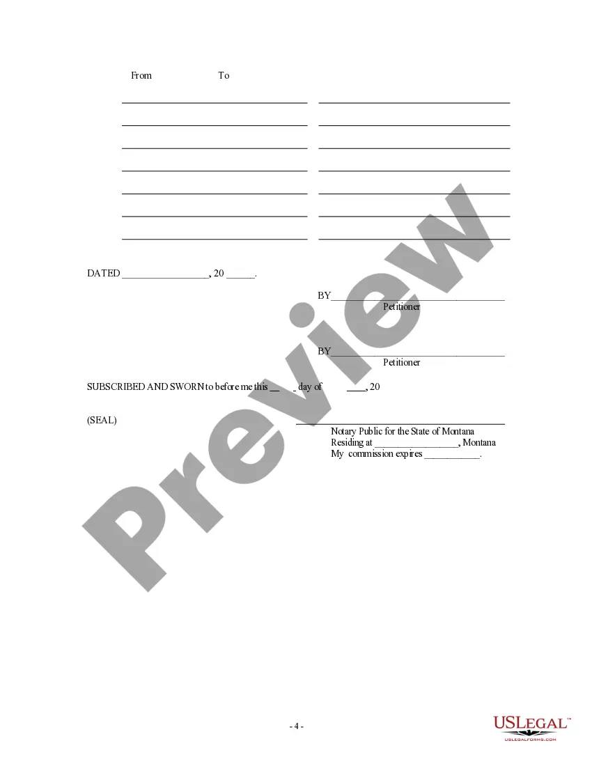 Preview Petition for Name Change