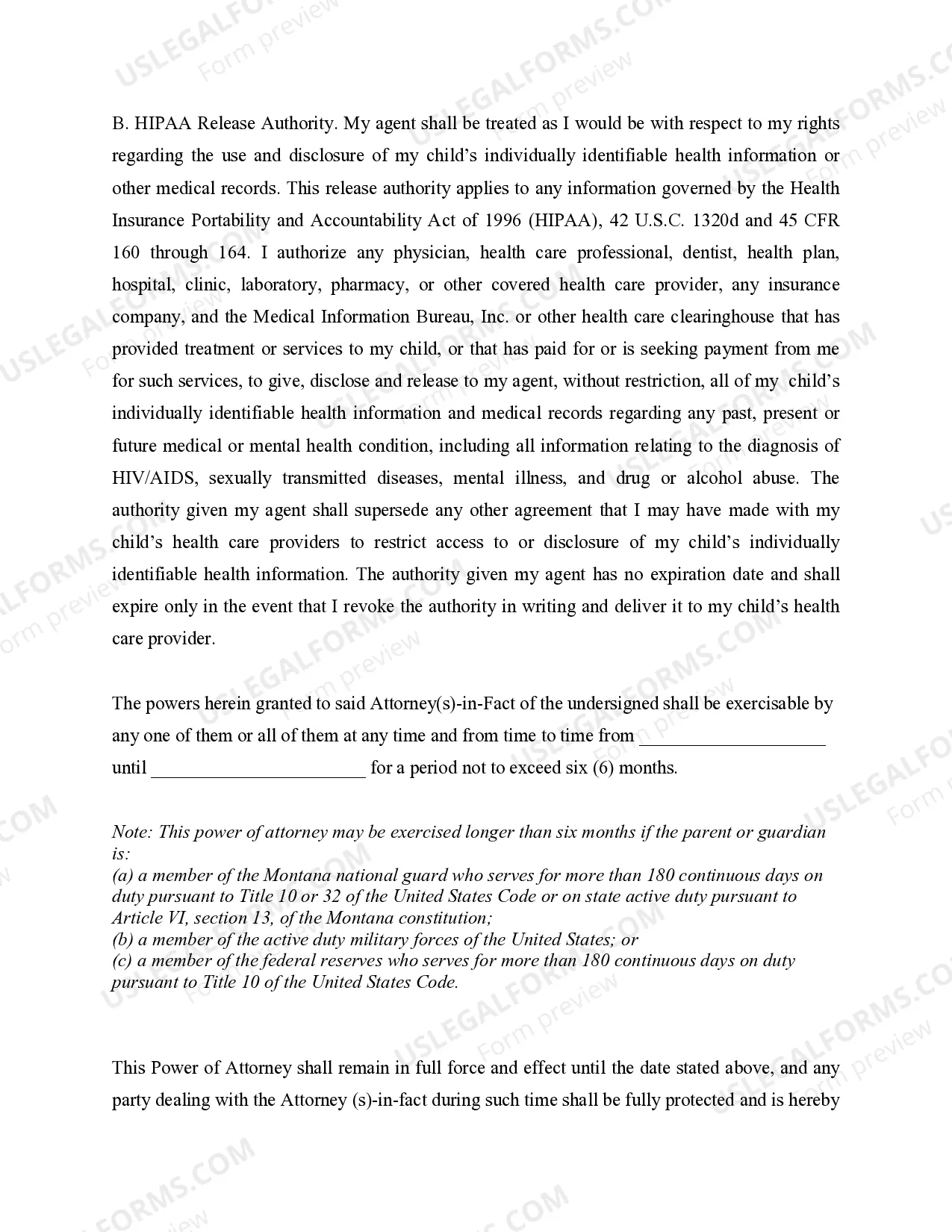 Preview General Power of Attorney for Care and Custody of Child or Children