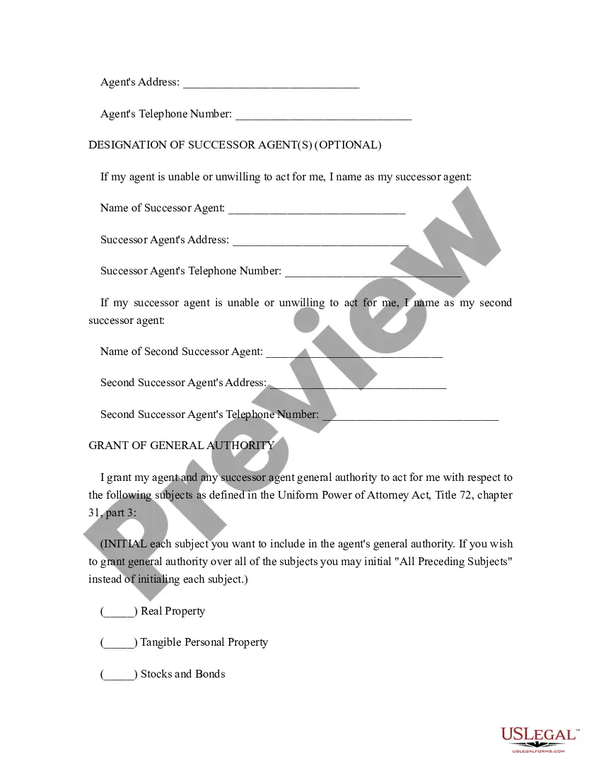 Preview Statutory General Power of Attorney with Durable Provisions