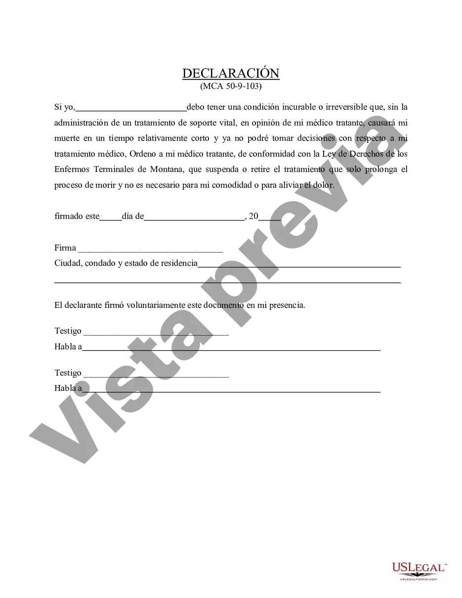 Preview Declaración: sobre la decisión del médico tratante en cuanto a la administración del tratamiento de soporte vital