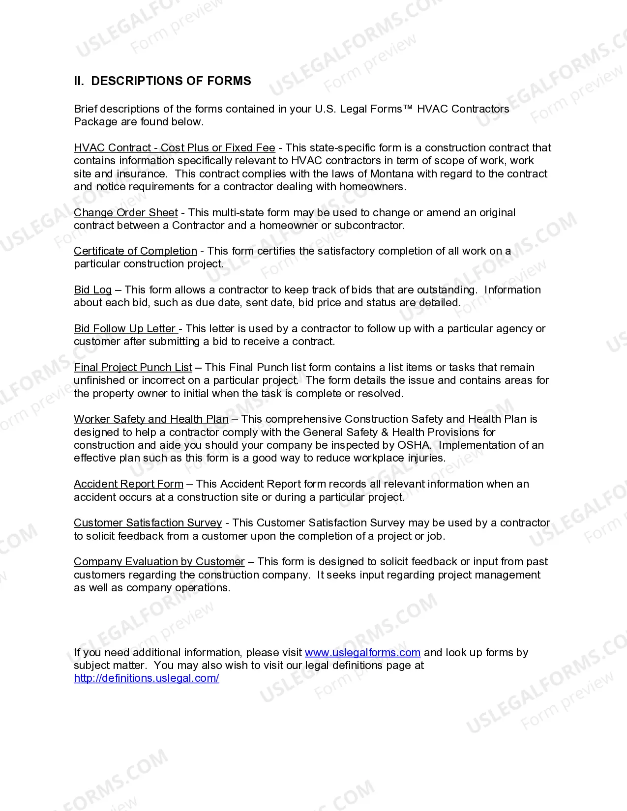 Preview Montana HVAC Contractor Package