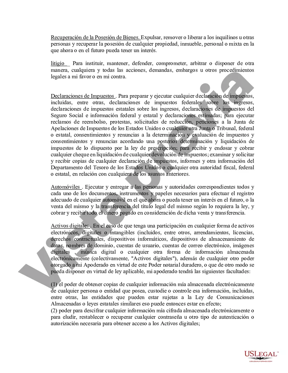 Preview Poder notarial limitado en el que se especifican poderes con ejemplos de poderes incluidos