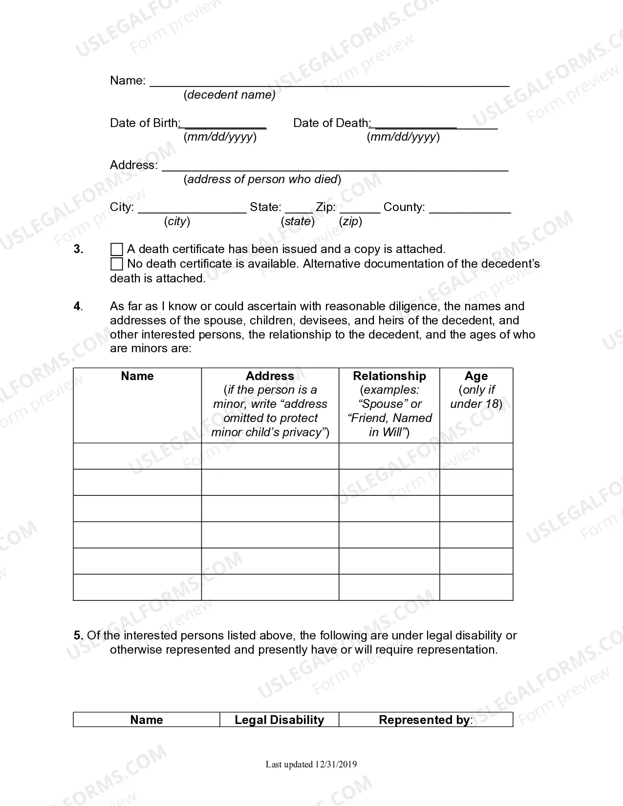 Preview Application for Informal Probate and Appointment of Personal Representative