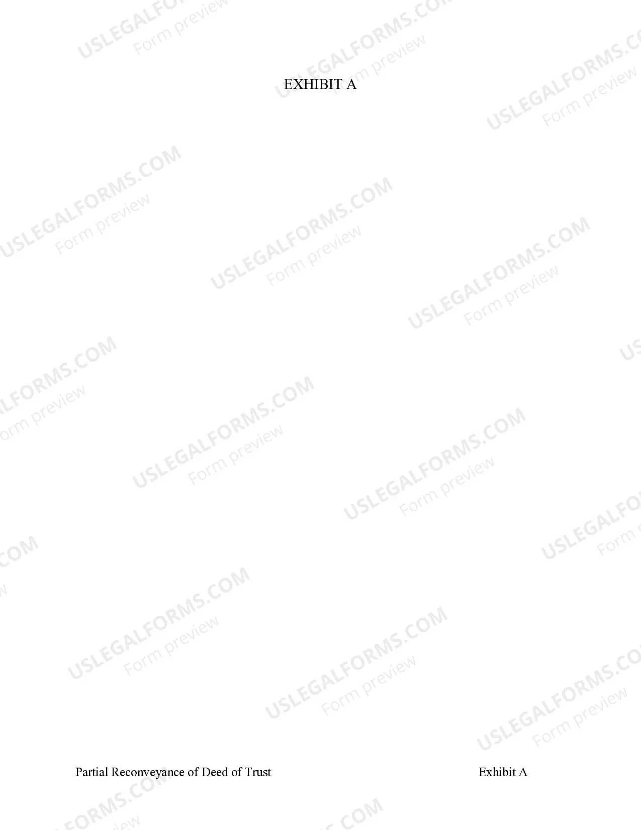 Preview Partial Release of Property From Deed of Trust for Individual