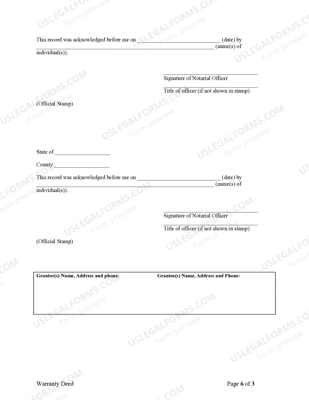 Preview Warranty Deed for Husband and Wife Converting Property from Tenants in Common to Joint Tenancy