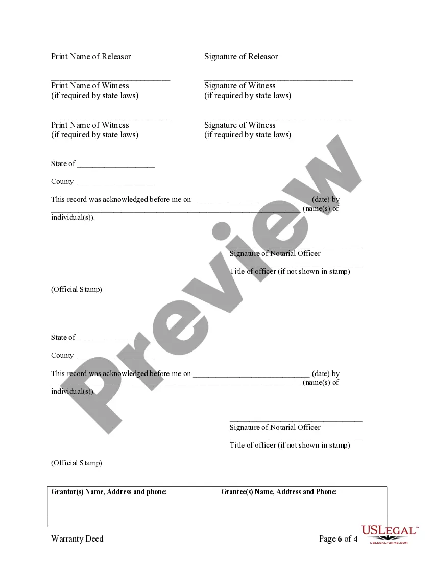 Preview Warranty Deed for Separate or Joint Property to Joint Tenancy