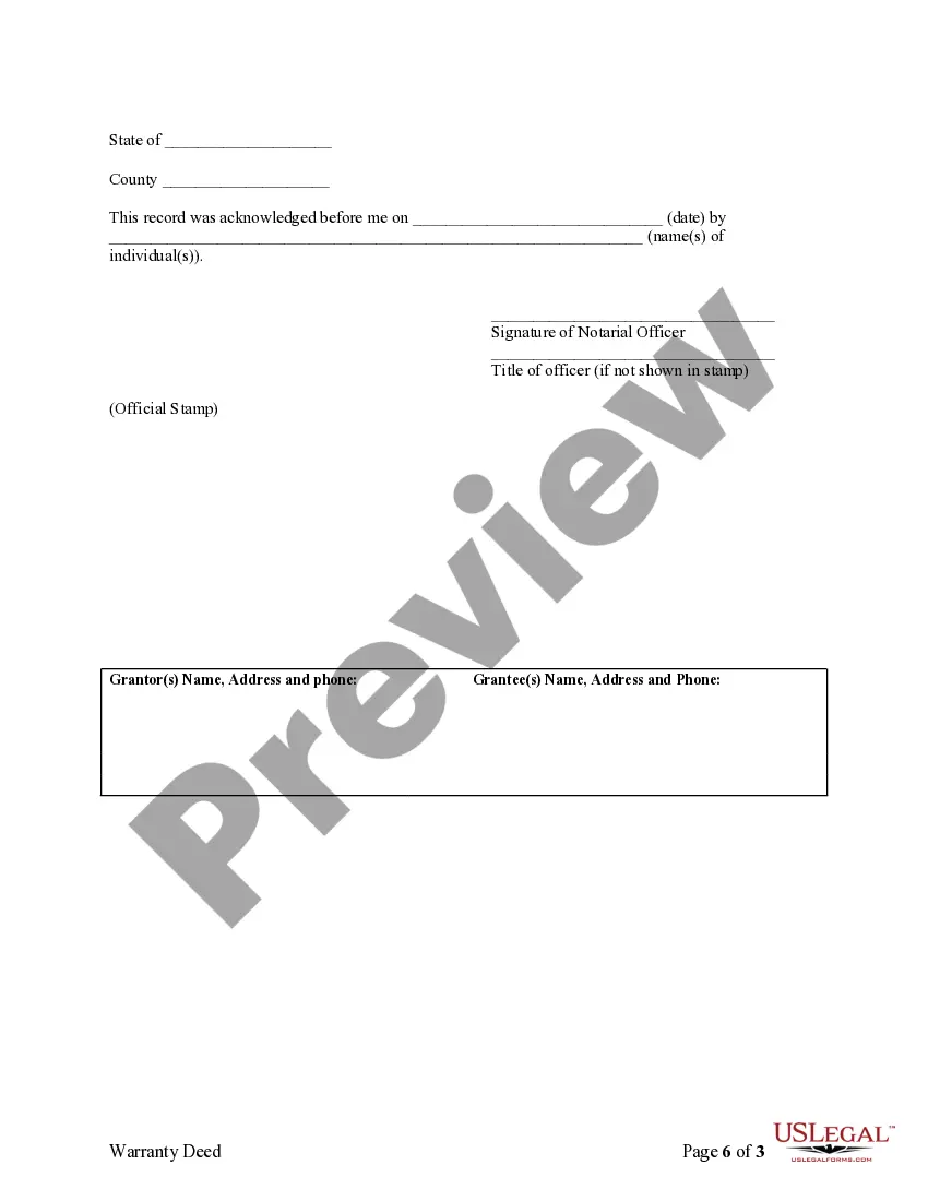 Preview Warranty Deed to Separate Property of One Spouse to Both Spouses as Joint Tenants