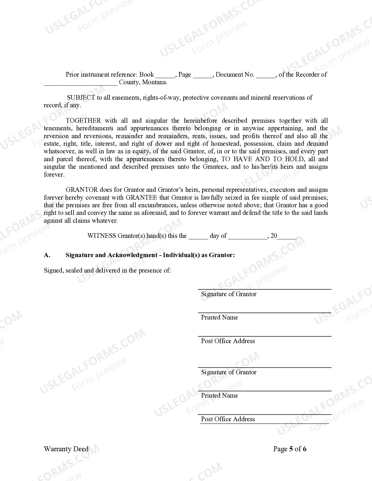 Preview Warranty Deed from Limited Partnership or LLC is the Grantor, or Grantee