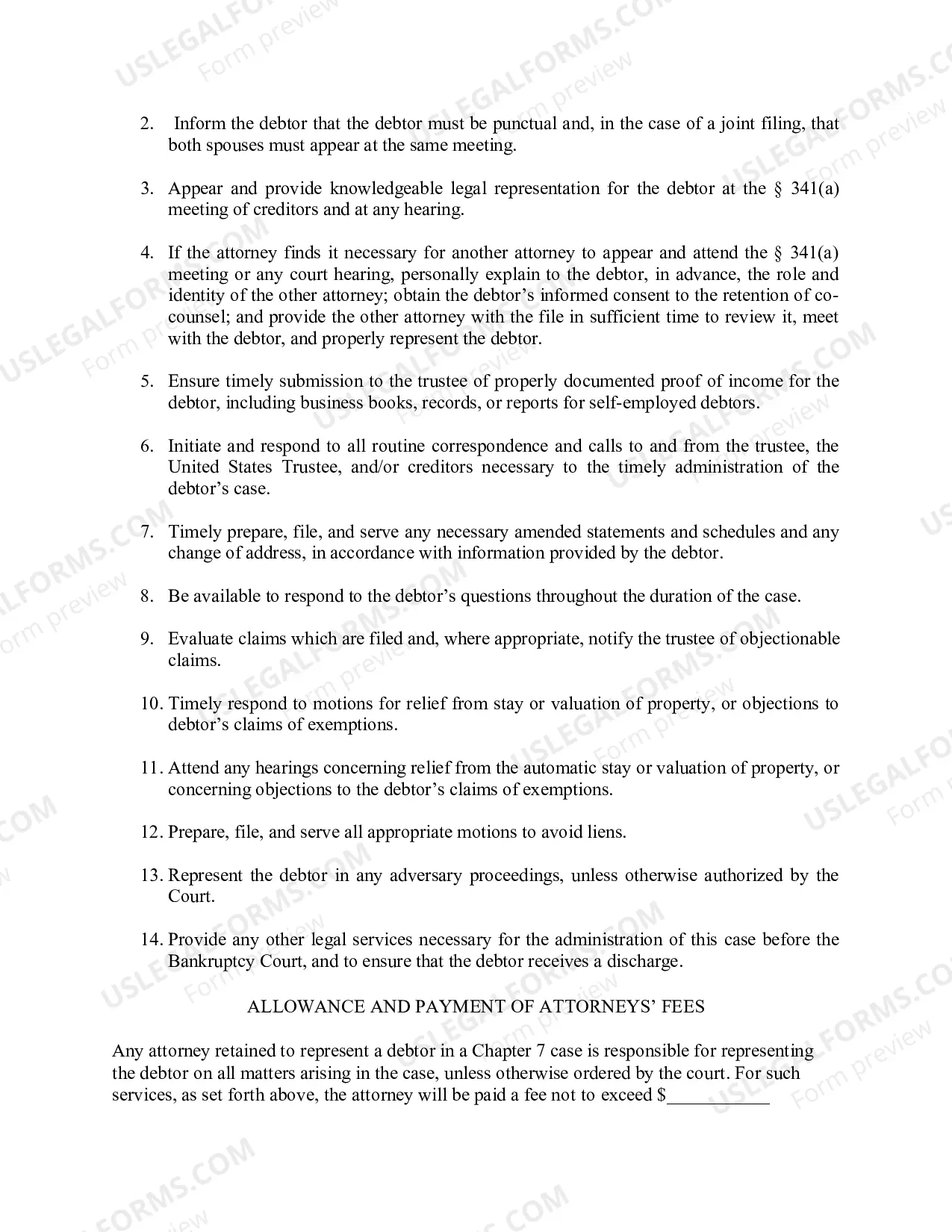 Preview Mont. LBF 3. ATTORNEY RETENTION AGREEMENT (CHAPTER 7) [MONT. LBR 2014-2(a)]