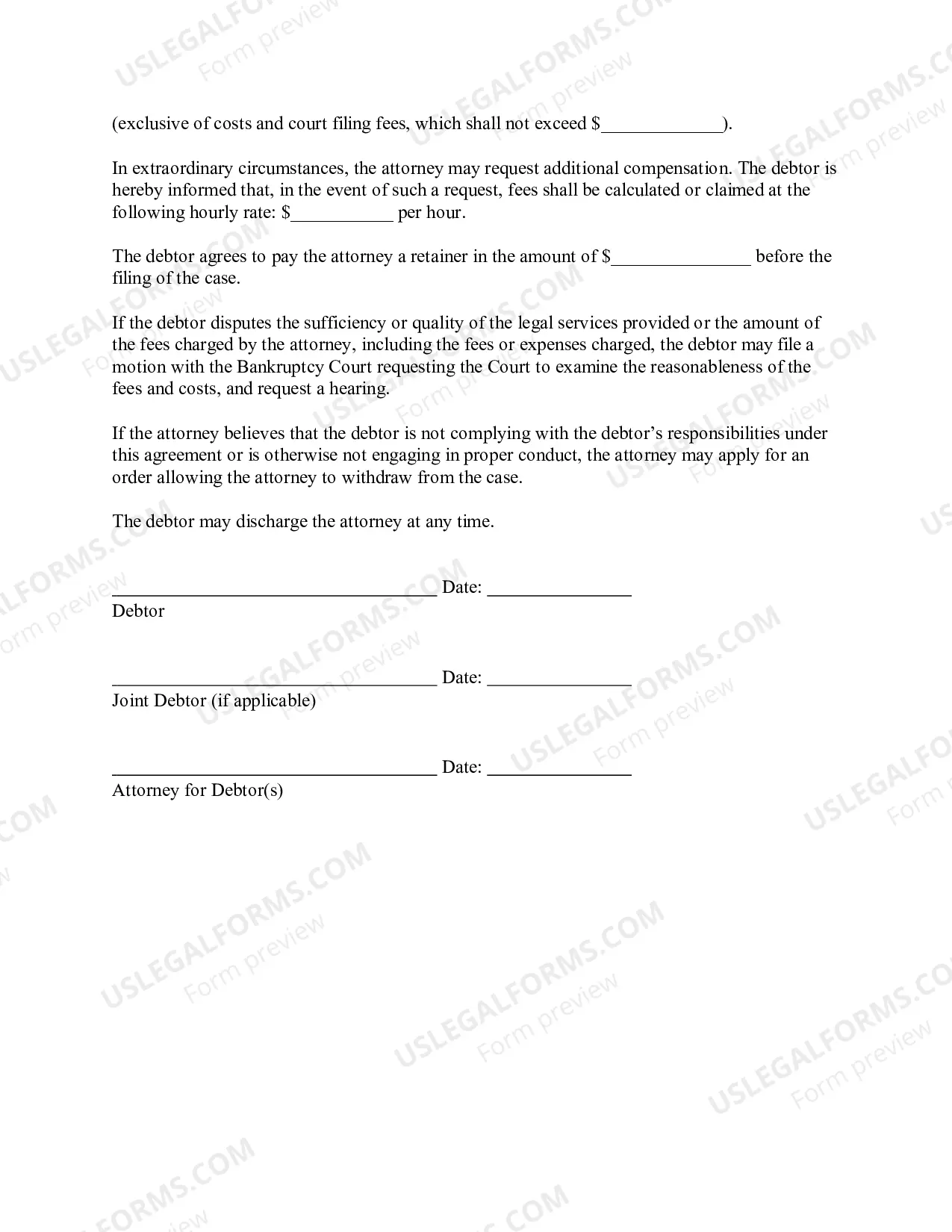 Preview Mont. LBF 3. ATTORNEY RETENTION AGREEMENT (CHAPTER 7) [MONT. LBR 2014-2(a)]