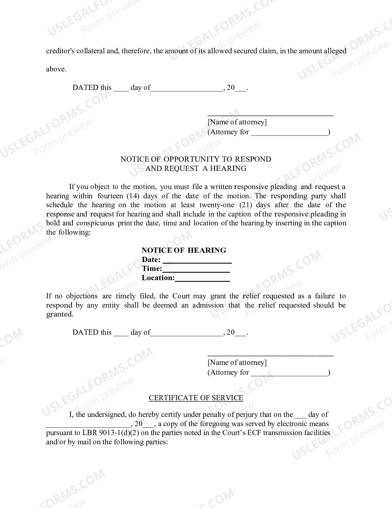 Preview Mont. LBF 22. MOTION FOR VALUATION of SECURITY; AND NOTICE [MONT. LBR 3012-1]
