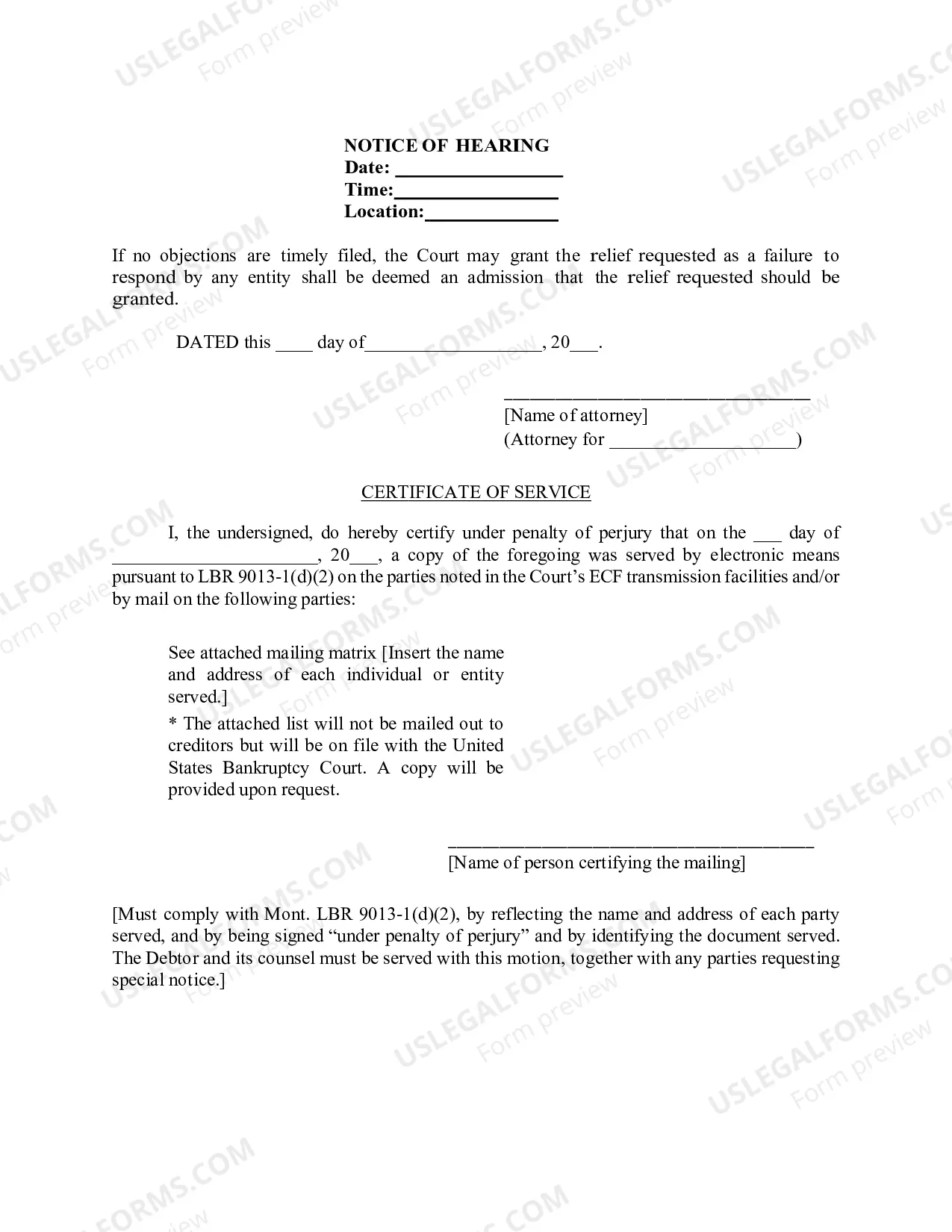 Preview Mont. LBF 27. MOTION TO DISMISS [CONVERT]; AND NOTICE [MONT. LBR 1017-1(b)]