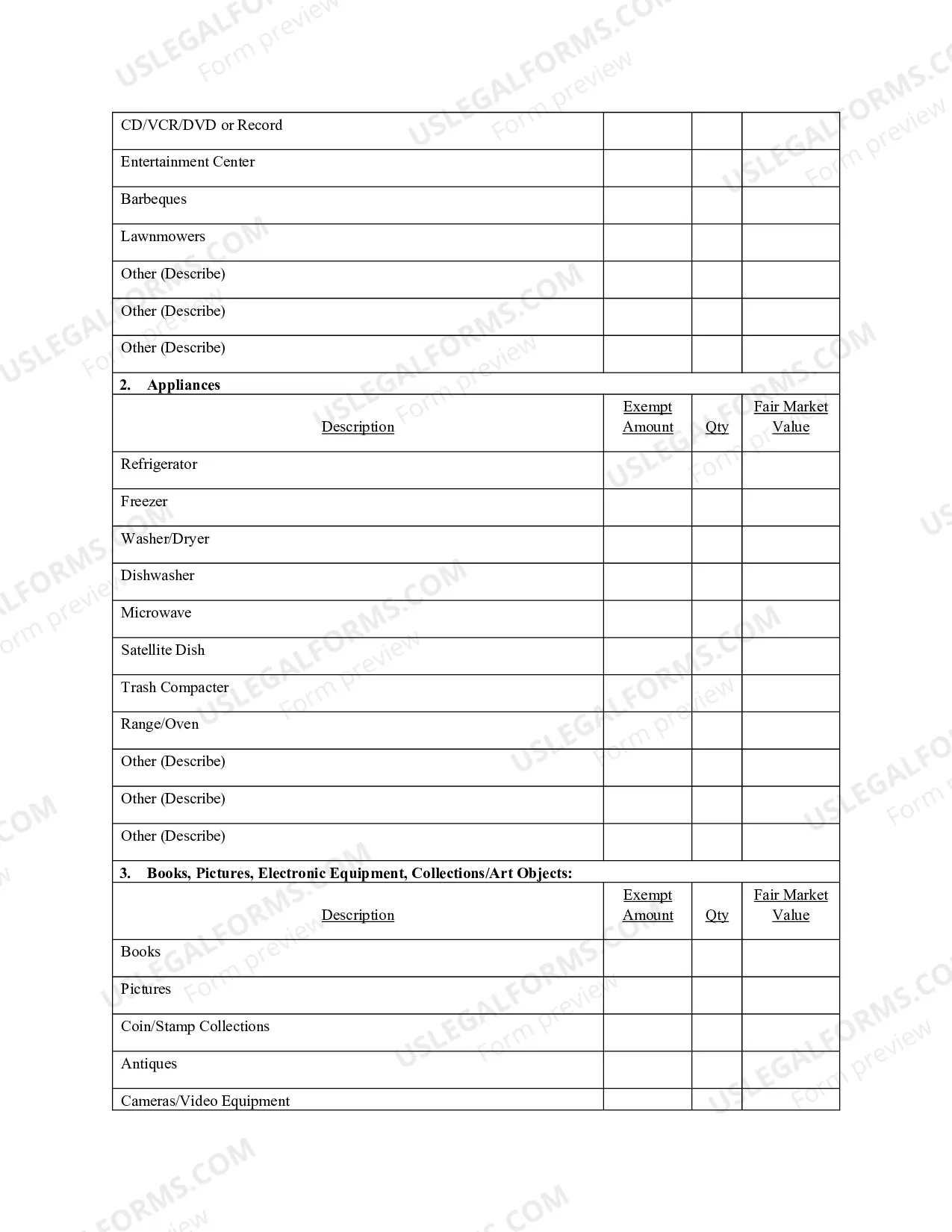 Preview Mont. LBF 31. SUPPLEMENTAL PERSONAL PROPERTY LIST [MONT. LBR 1007-1(g)]