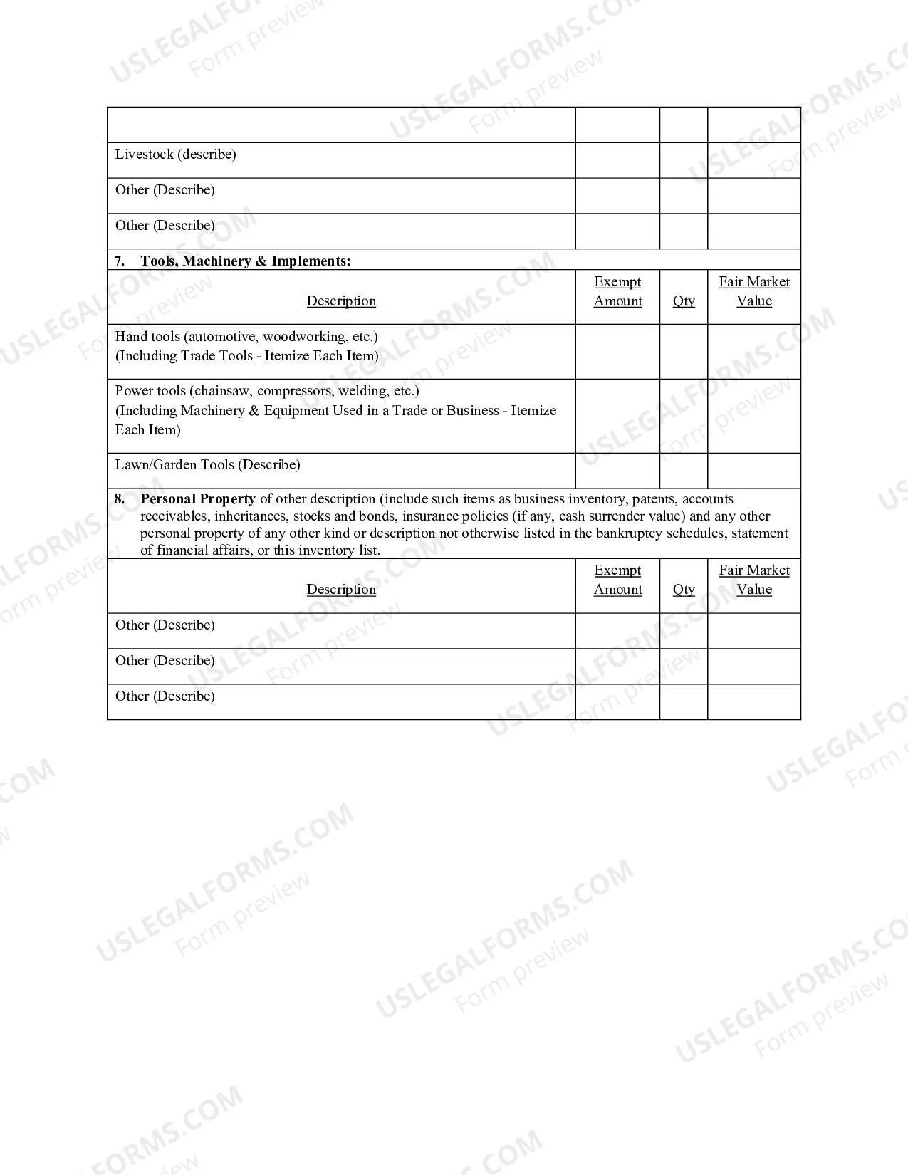 Preview Mont. LBF 31. SUPPLEMENTAL PERSONAL PROPERTY LIST [MONT. LBR 1007-1(g)]