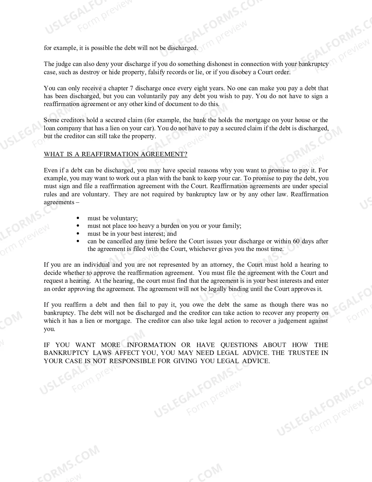 Preview Mont. LBF 32. BANKRUPTCY INFORMATION SHEET [MONT. LBR 2003-1]