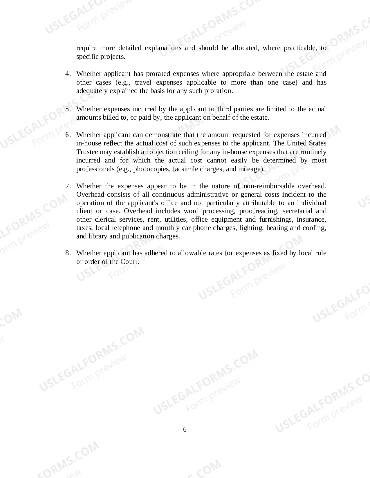 Preview UNITED STATES TRUSTEE GUIDELINES FOR REVIEWING APPLICATIONS FOR COMPENSATION AND REIMBURSEMENT of EXPENSES FILED UNDER 11 U.S.C. Sec. 330