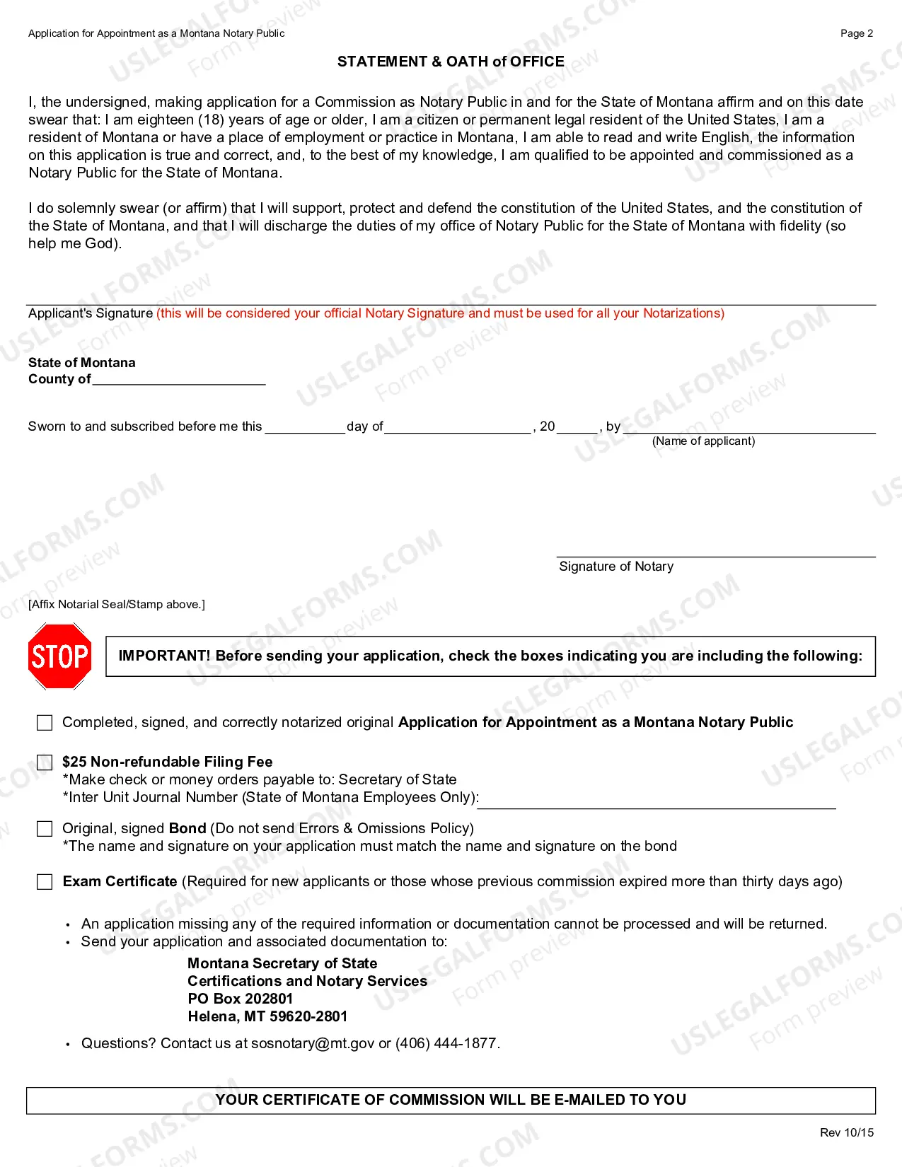 Preview Application for Notary Appointment - New Notary and Renewals