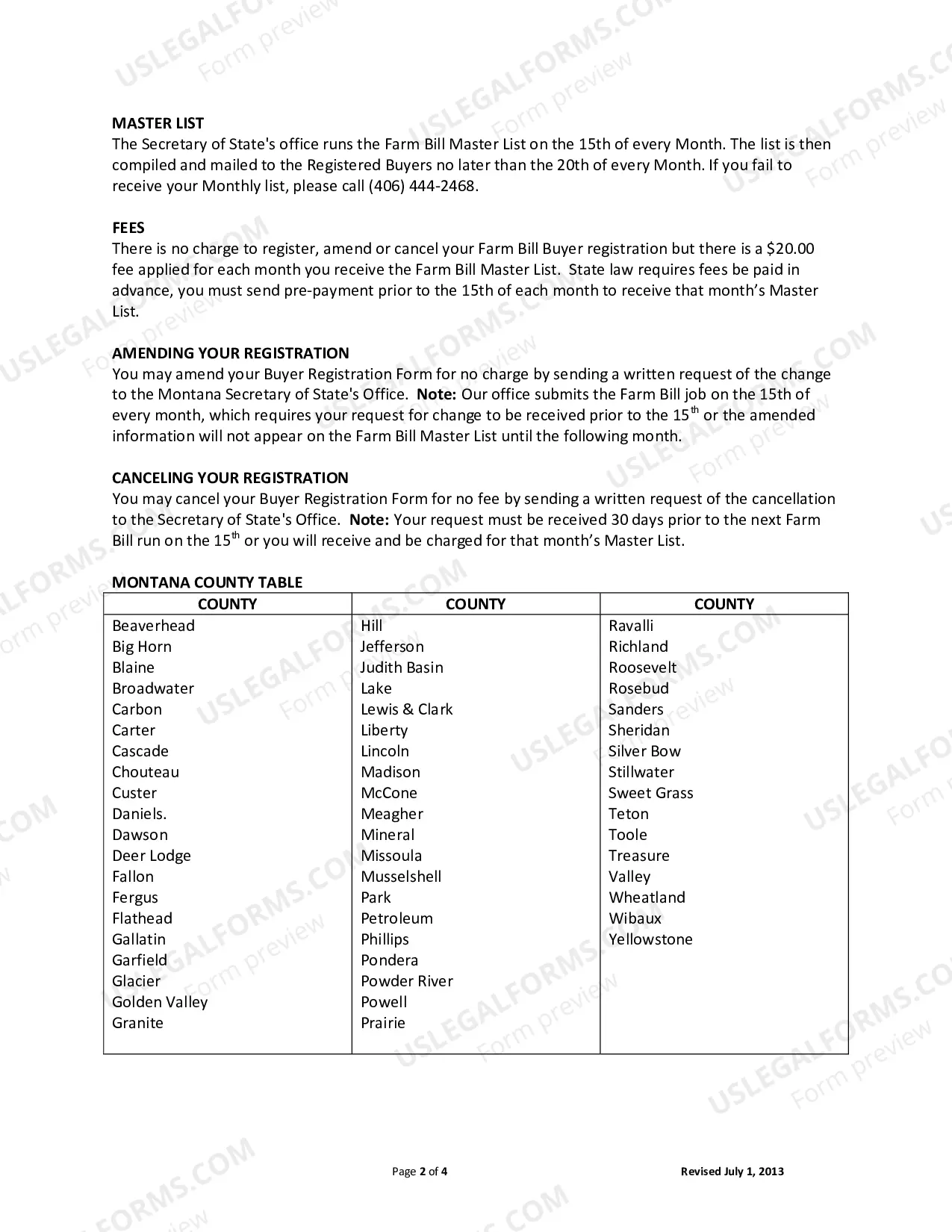 Preview Buyer Registration Form (Farm Bill Registration)