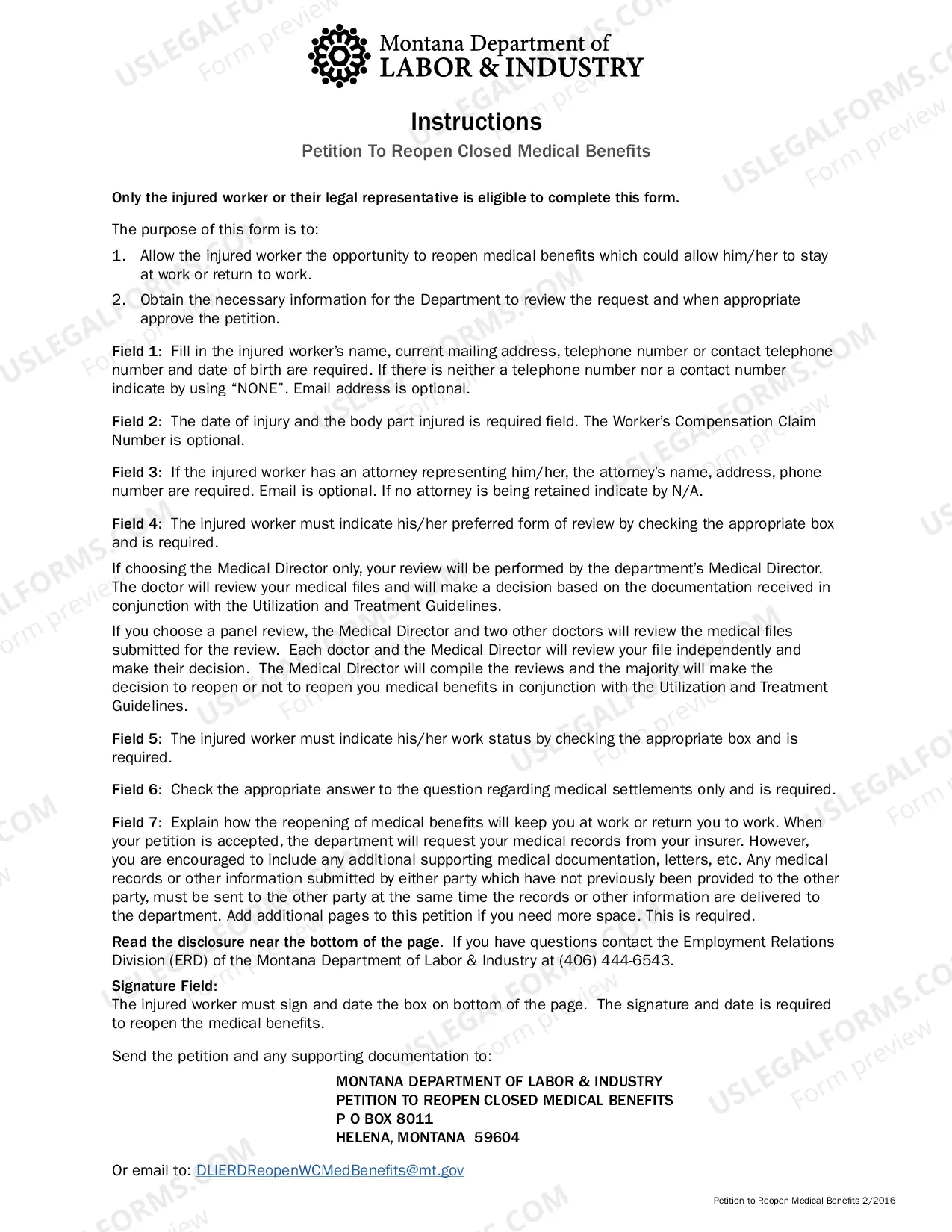 Preview Petition for Settlement - Injury/OD, Disputed Medical Closed (also letter-size)