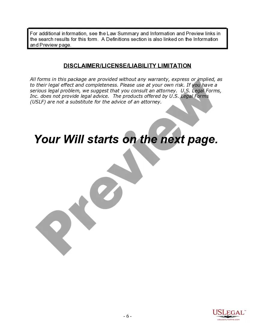 Preview Last Will and Testament for Divorced Person Not Remarried with No Children