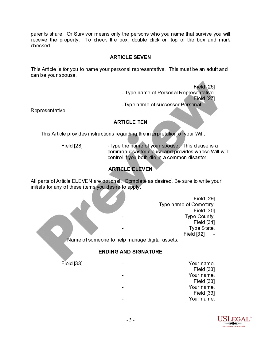 Preview Mutual Wills Package for Married Couple with No Children