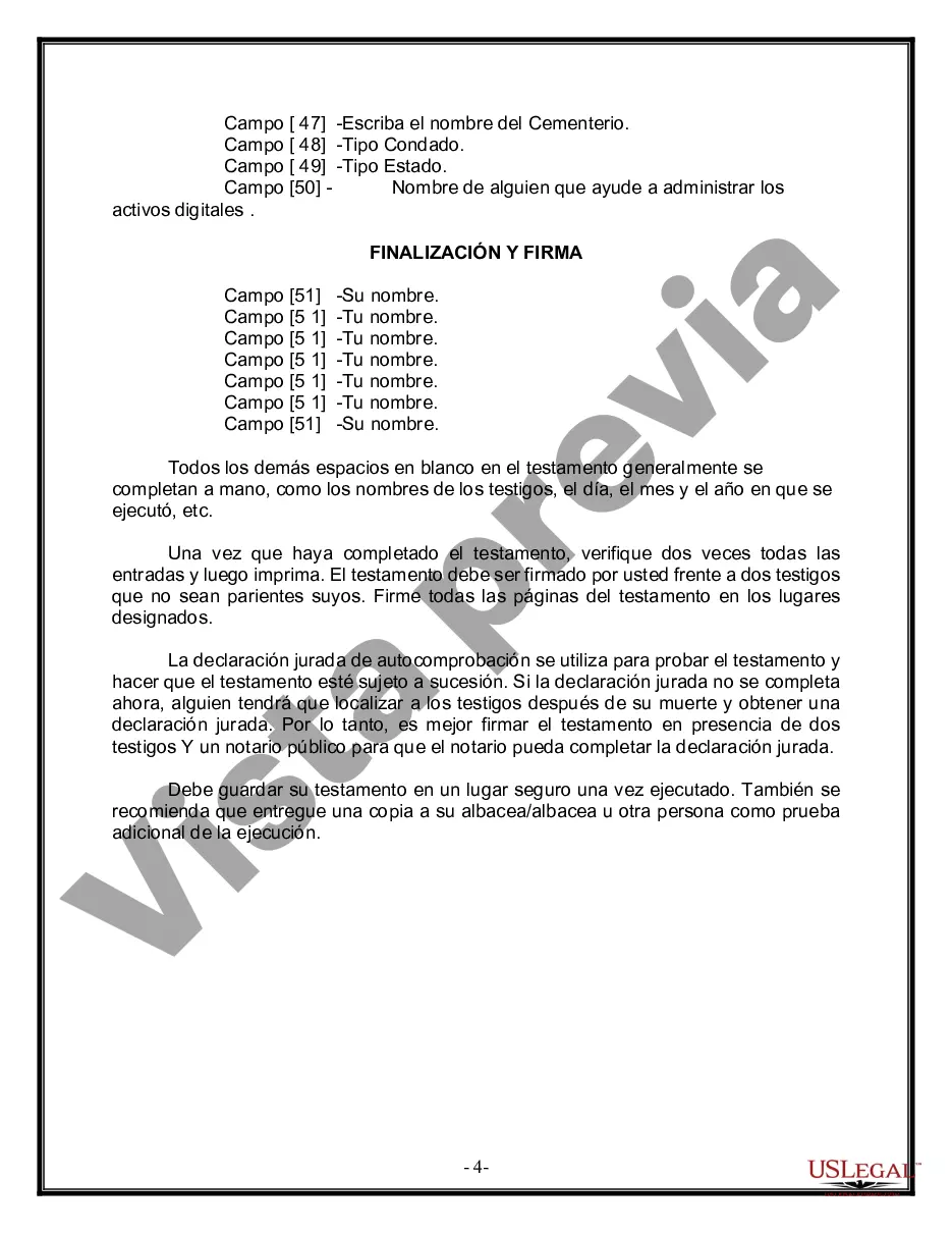 Preview Paquete de Voluntades Mutuas con Últimas Voluntades y Testamentos para Pareja Casada con Hijos Menores