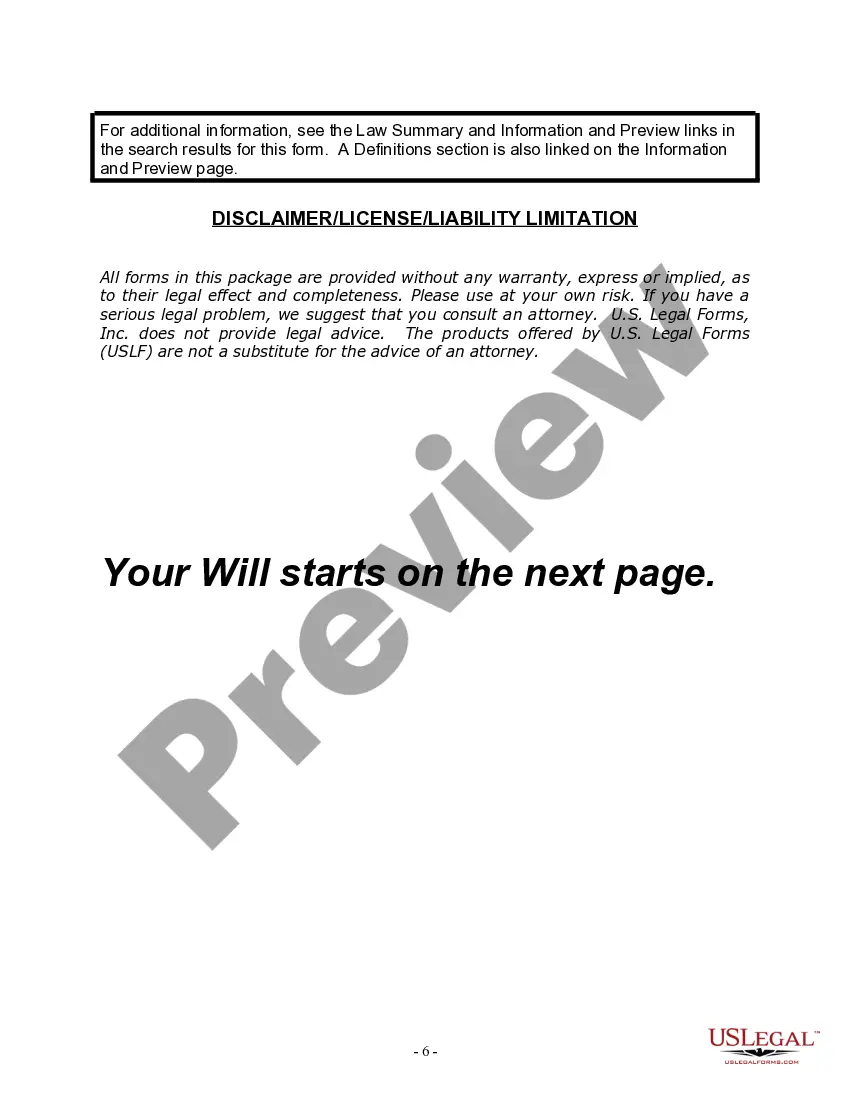 Preview Last Will and Testament for a Married Person with No Children