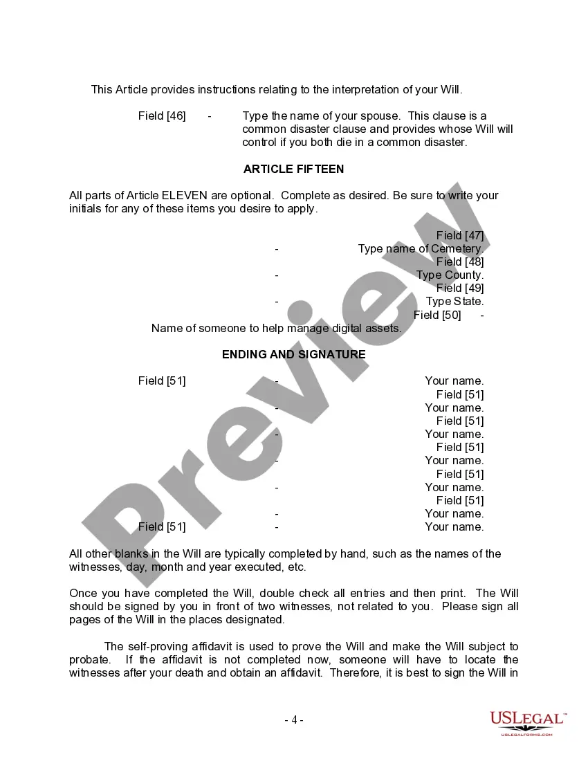 Preview Mutual Wills Package for Married Couple with Adult and Minor Children