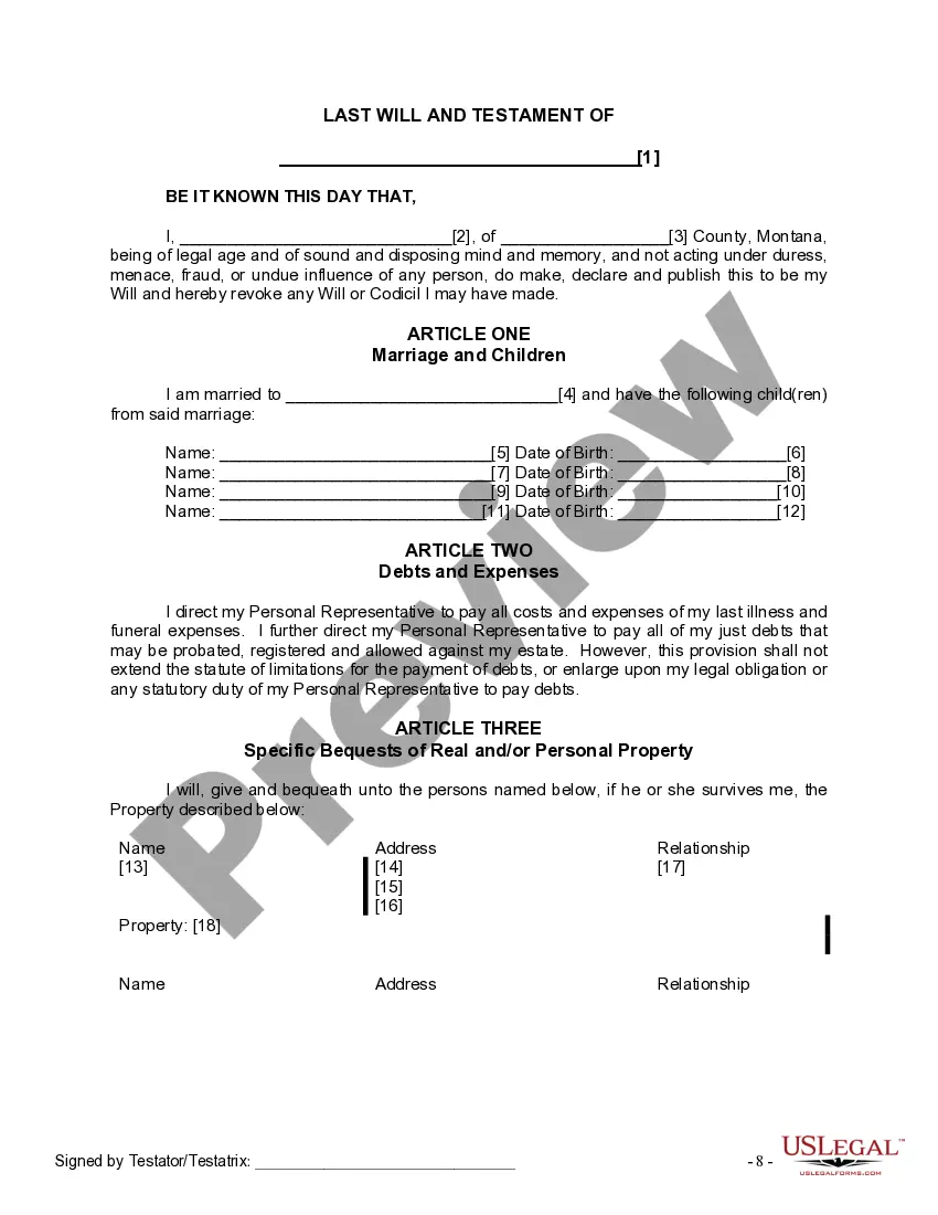 Preview Mutual Wills Package for Married Couple with Adult and Minor Children