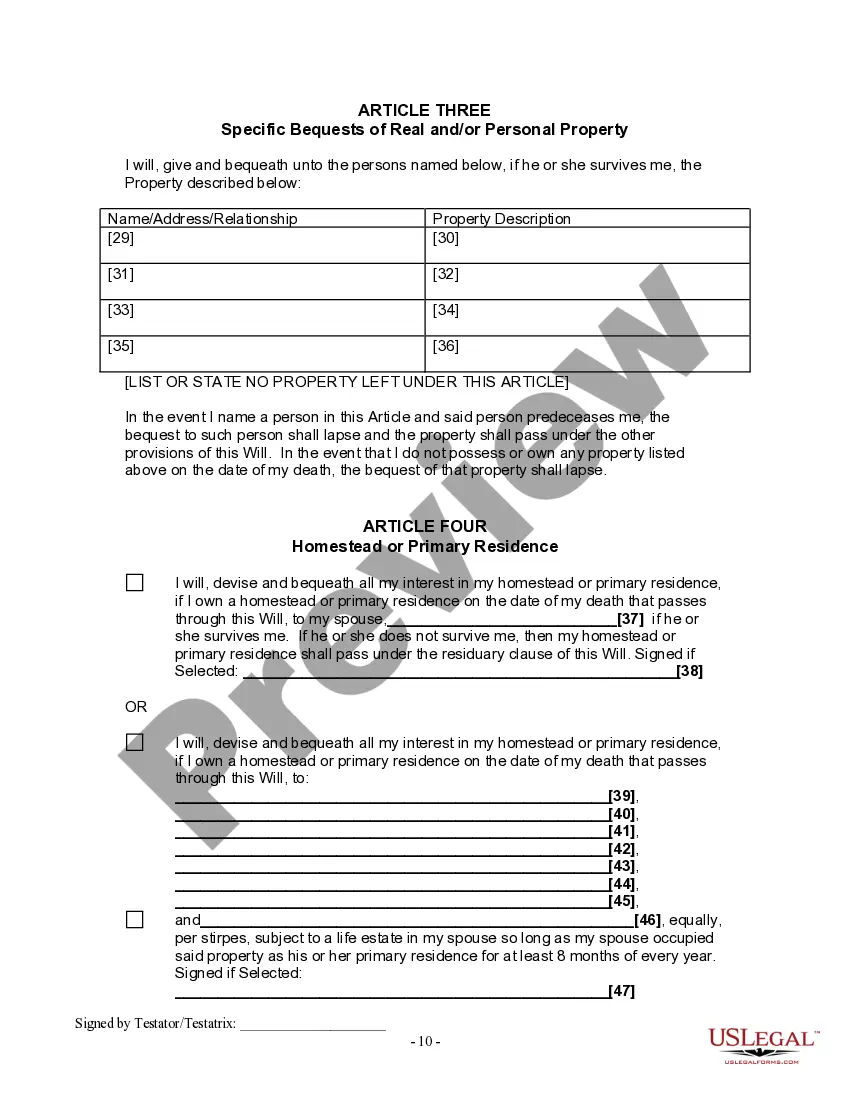 Preview Last Will and Testament for Divorced and Remarried Person with Mine, Yours and Ours Children