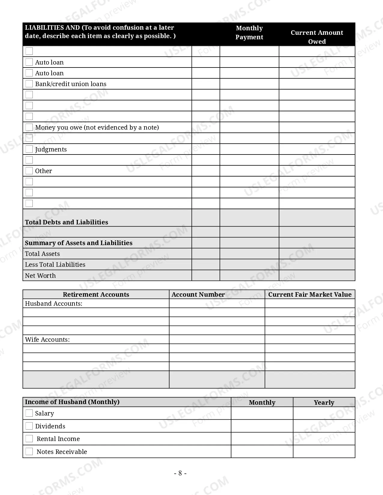 Preview Estate Planning Questionnaire and Worksheets