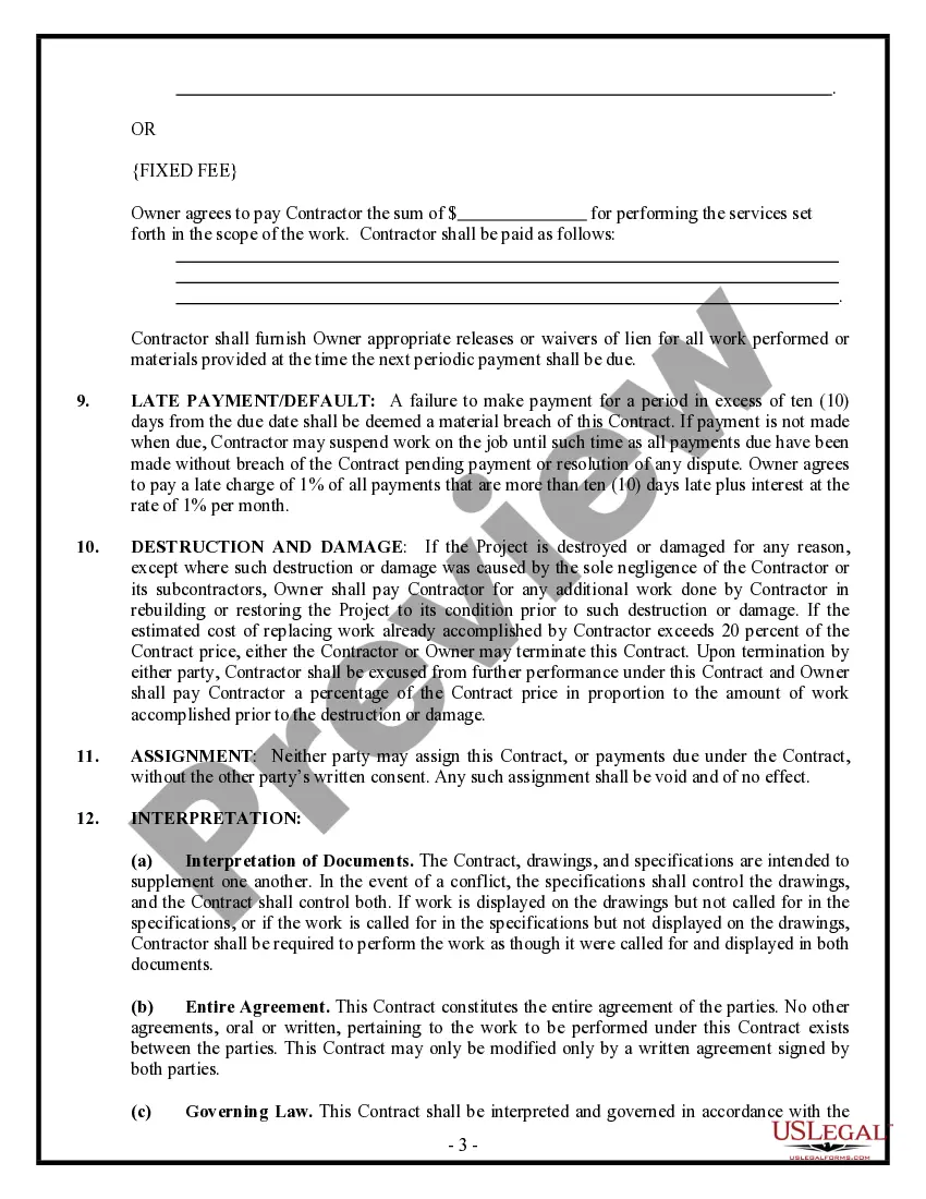 Preview Painting Contract for Contractor