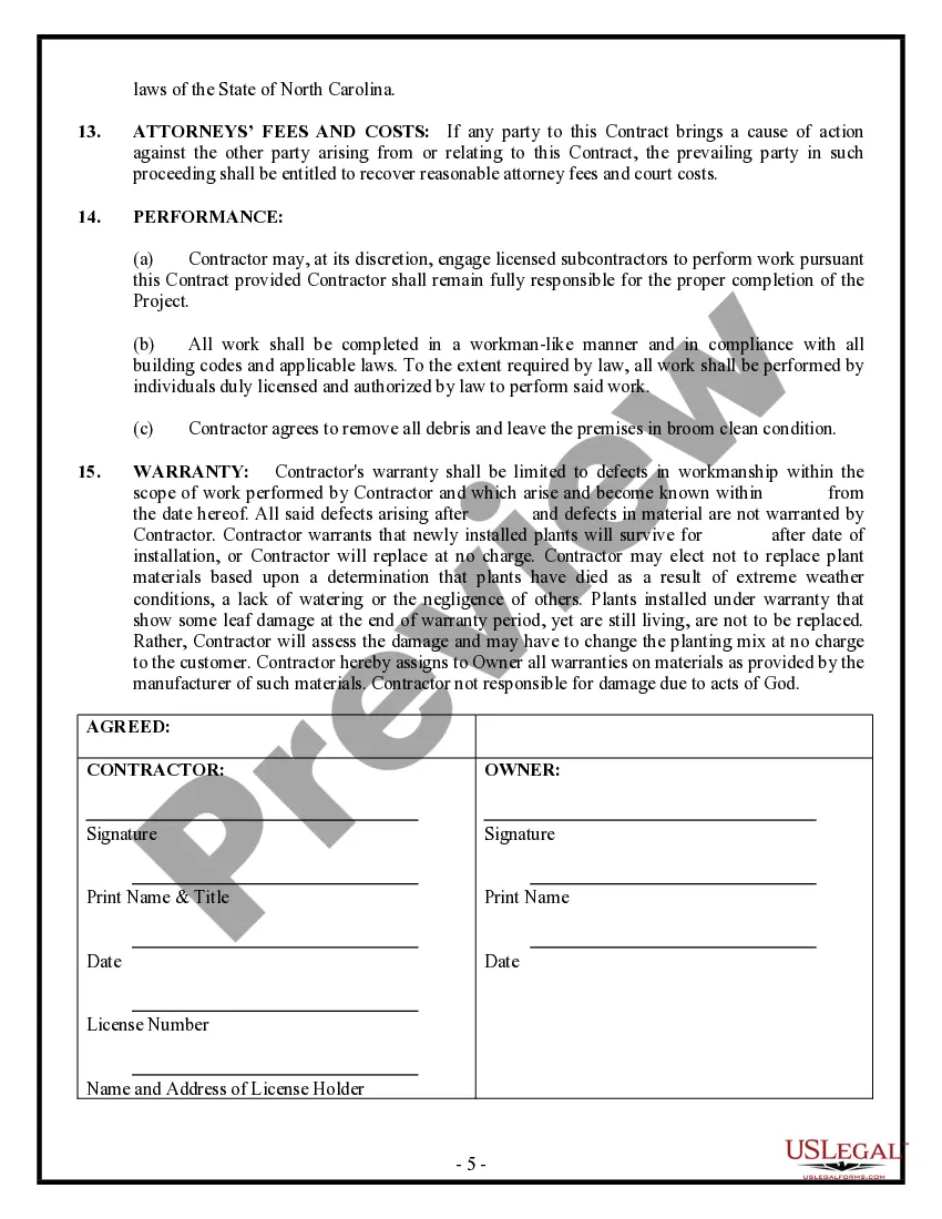 Get Landscape Contract for Contractor Preview Landscape Contract for Contractor