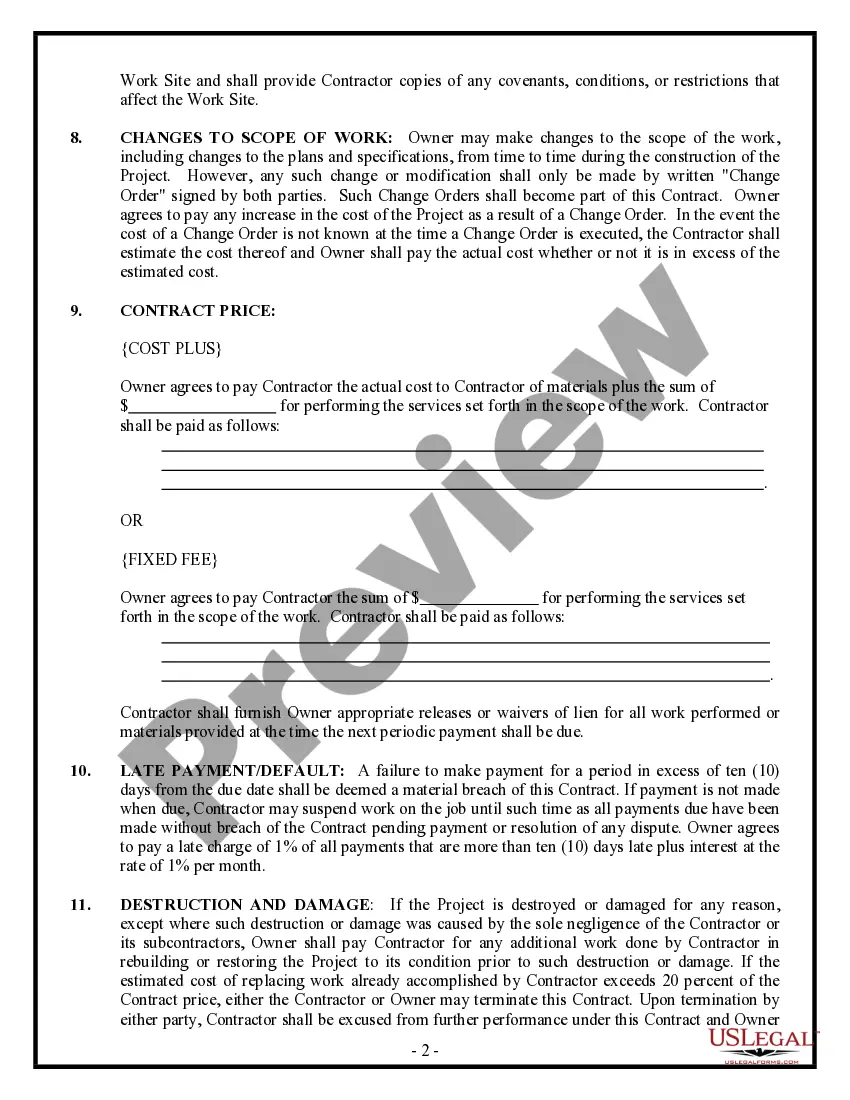 Preview Drainage Contract for Contractor
