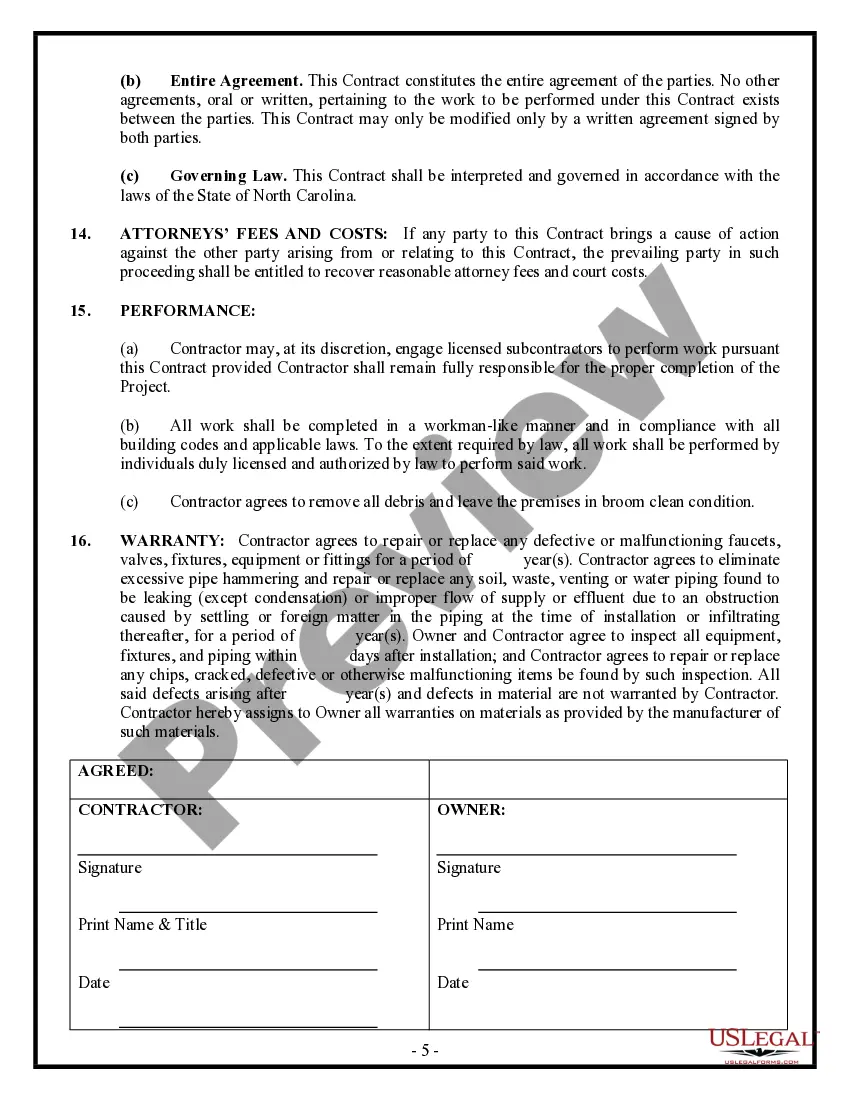 Get Plumbing Contract for Contractor Preview Plumbing Contract for Contractor