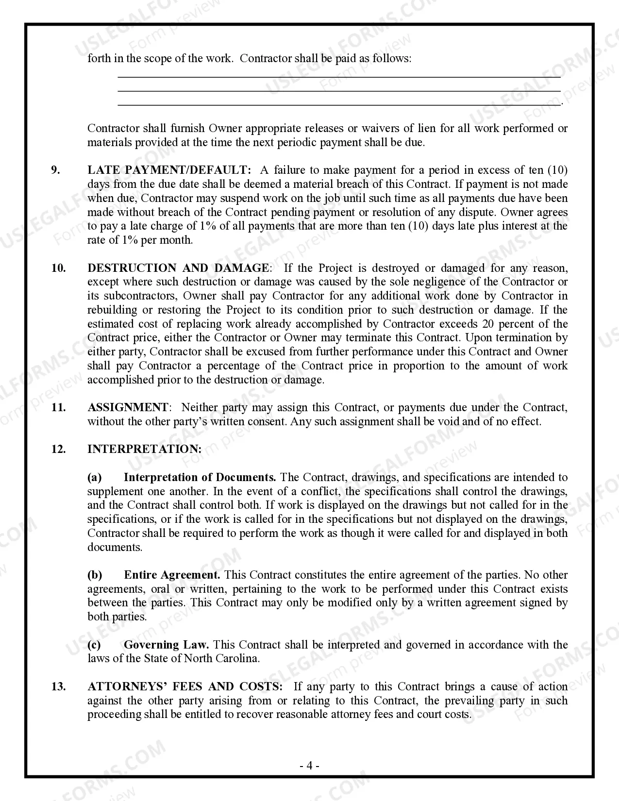 Preview Electrical Contract for Contractor