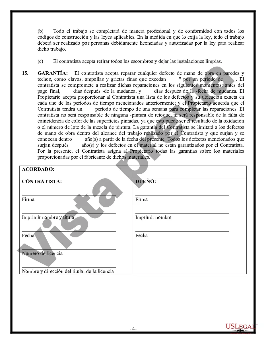 Preview Contrato de paneles de yeso de yeso para contratista