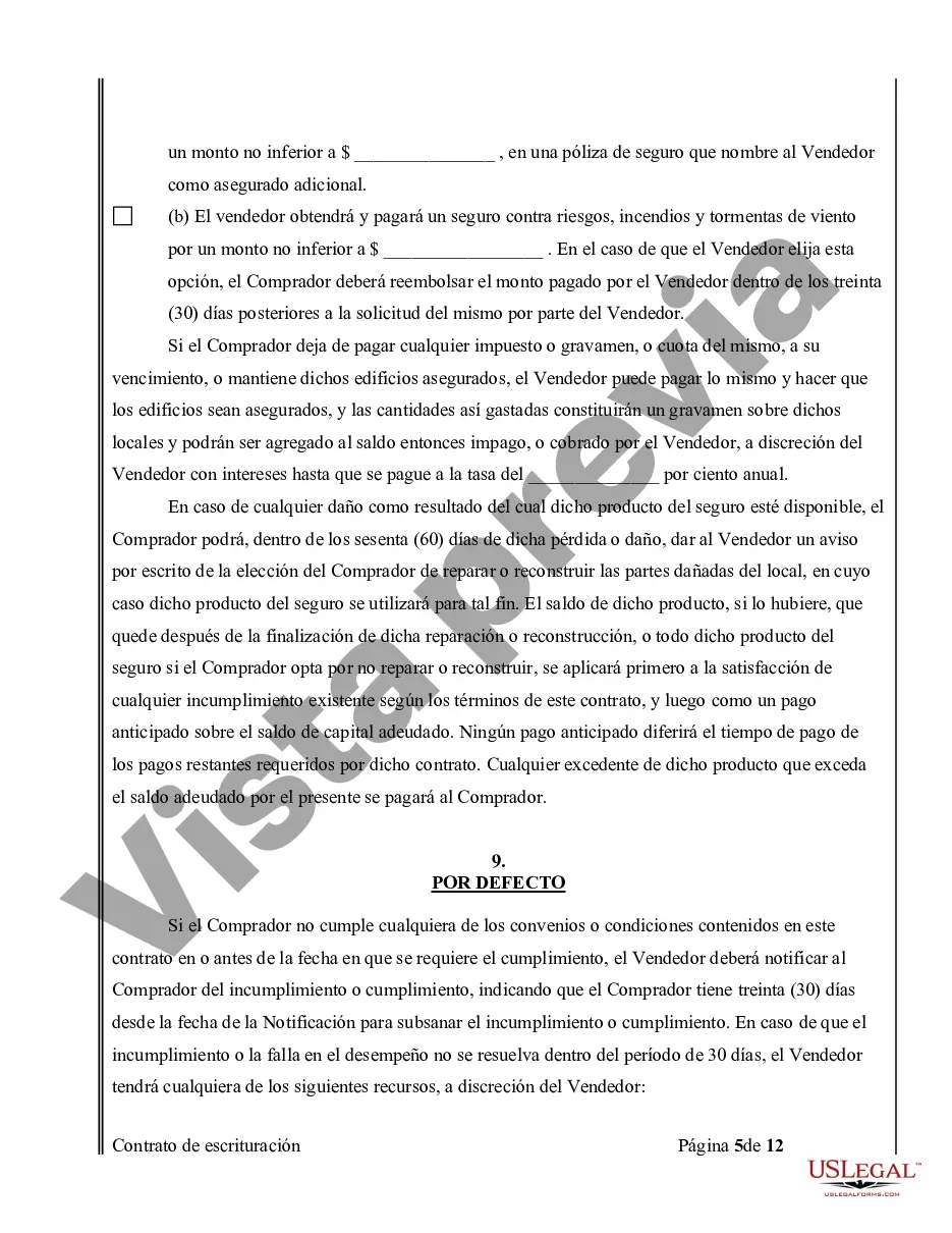 Preview Acuerdo o Contrato de Escritura de Venta y Compra de Bienes Raíces a/k/a Terreno o Contrato de Ejecución