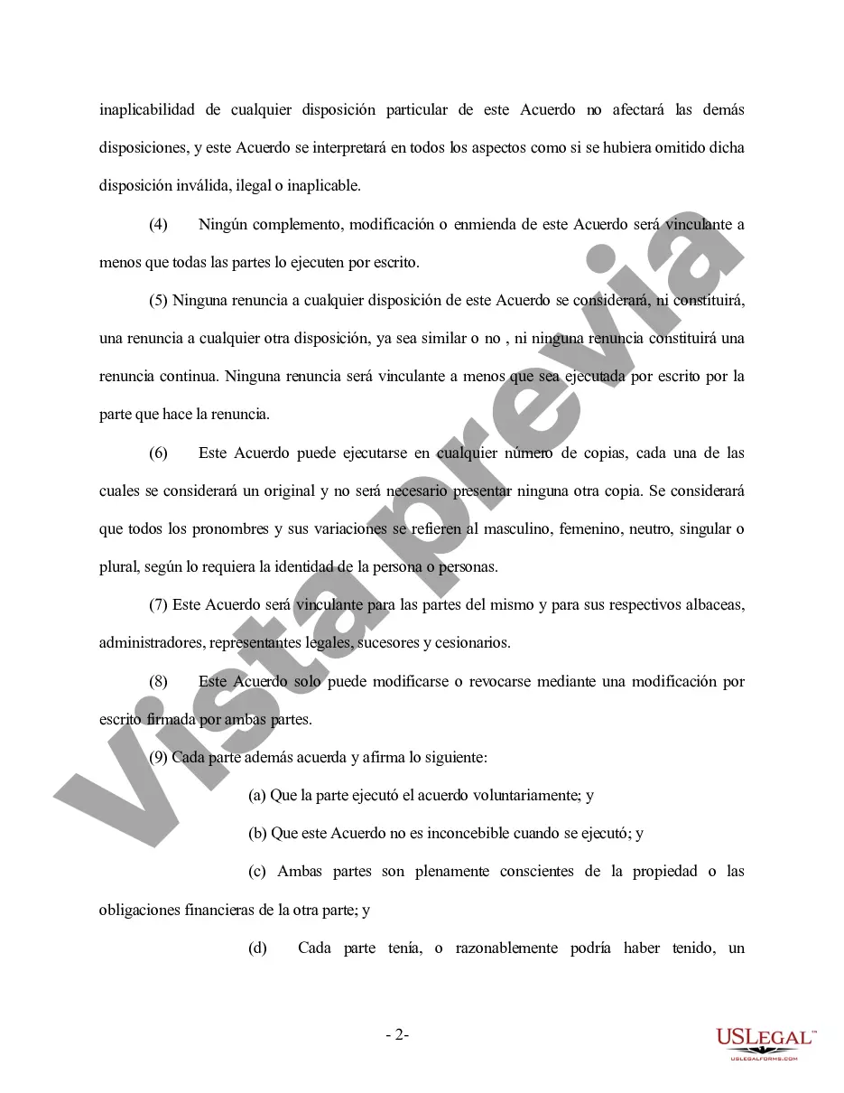 Preview Enmienda al Acuerdo Prenupcial o Prematrimonial