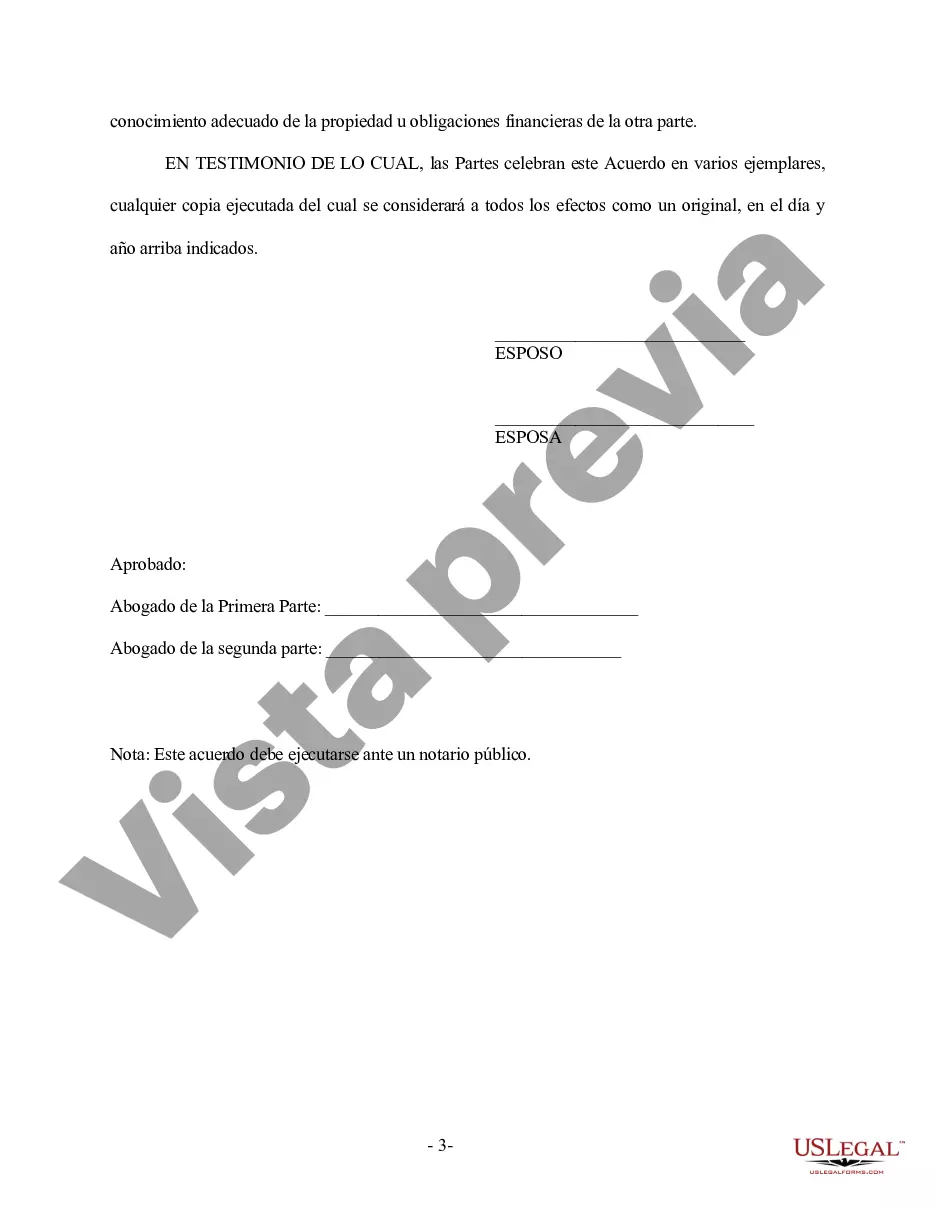 Preview Enmienda al Acuerdo Prenupcial o Prematrimonial