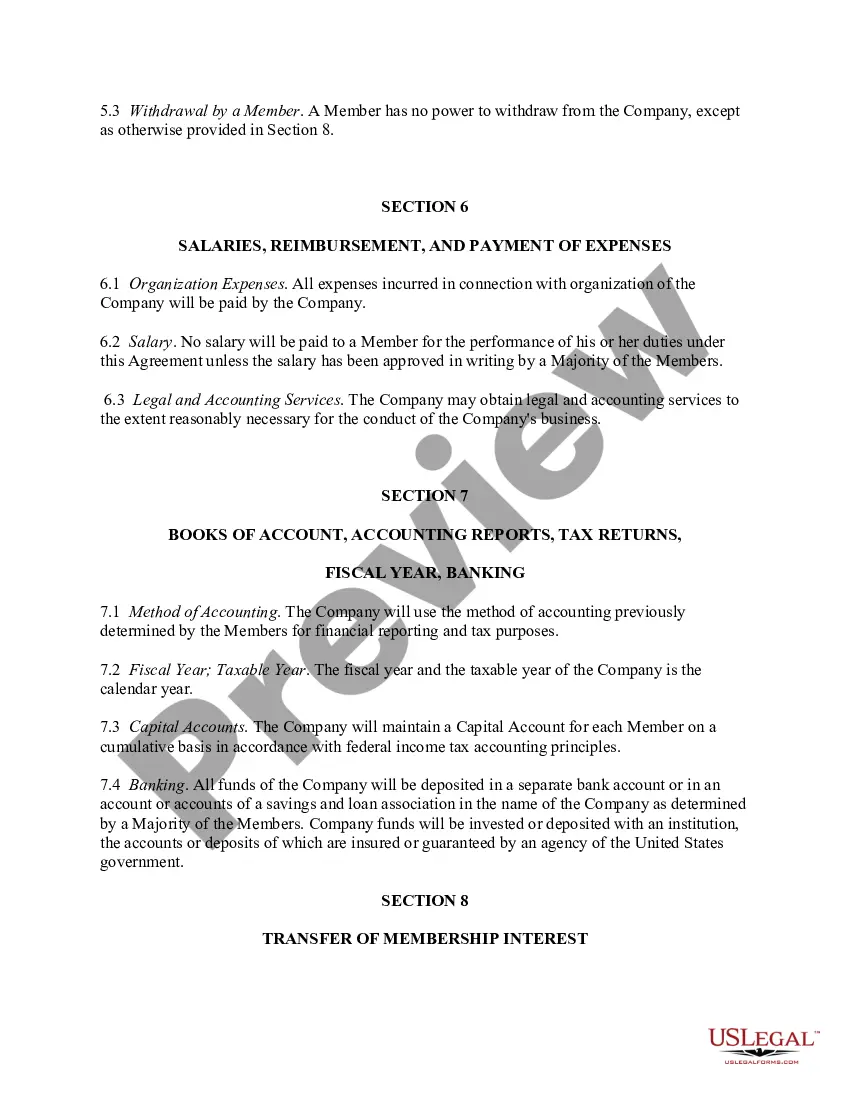 Preview Member Managed LLC Operating Agreement