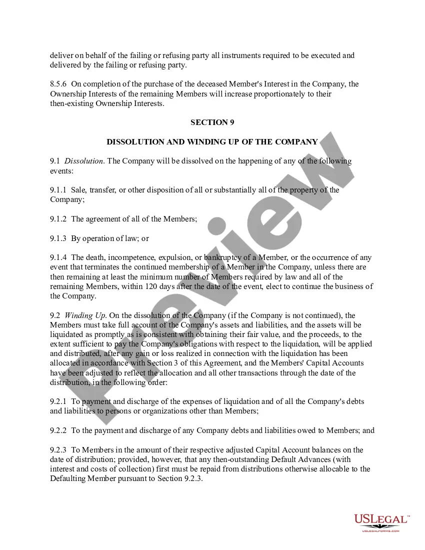 Preview Member Managed LLC Operating Agreement