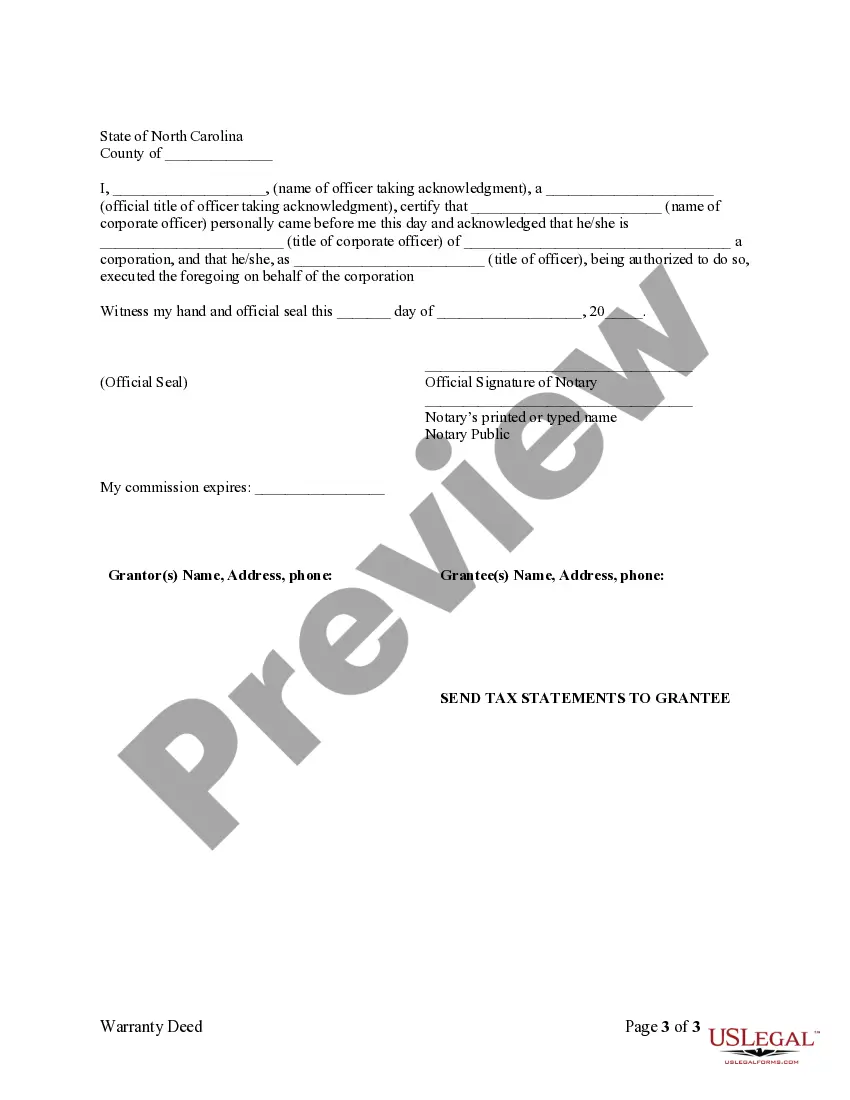 Preview General Warranty Deed from Corporation to Husband and Wife