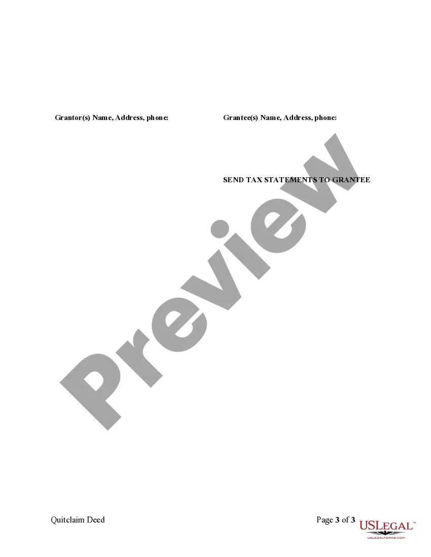 Preview Quitclaim Deed from Corporation to Corporation